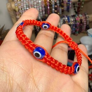 🧿 Adjustable Evil Eye Bracelet – Red Cord Protection